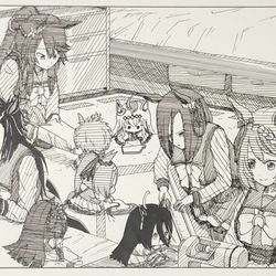 This is a pixiv picture whose title is 副会長とバクシンちゃん、50話到達記念‼︎.
