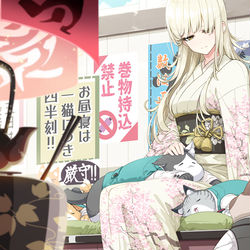 This is a pixiv picture whose title is 猫たちの休憩室.