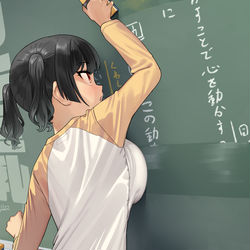 This is a pixiv picture whose title is ガキ巨乳💢75.
