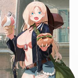 This is a pixiv picture whose title is "Wanna bite?".