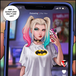 This is a pixiv picture whose title is Harley Quinn tries to ruin NNN!.