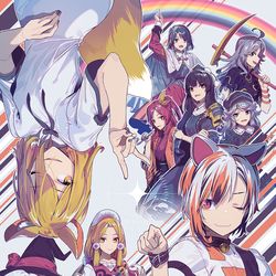 This is a pixiv picture whose title is 三毛猫VS白狐.