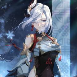This is a pixiv picture whose title is 申鶴.