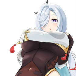 This is a pixiv picture whose title is 申鶴.