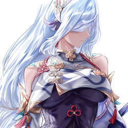 This is a pixiv picture whose title is 申鶴.