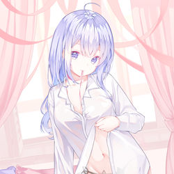 This is a pixiv picture whose title is 彼シャツ.