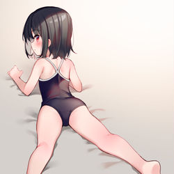 This is a pixiv picture whose title is スク水.