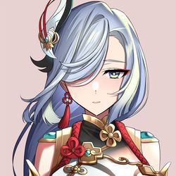 This is a pixiv picture whose title is 申鶴(Shenhe).