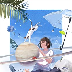 This is a pixiv picture whose title is 休日浮力.