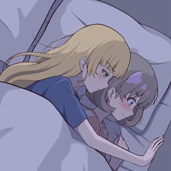 This is a pixiv picture whose title is 寝れない.