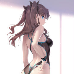 This is a pixiv picture whose title is 水着遠坂.