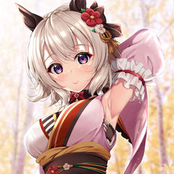 This is a pixiv picture whose title is 着物カレンチャン.
