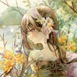 This is a pixiv picture whose title is 透明水彩.