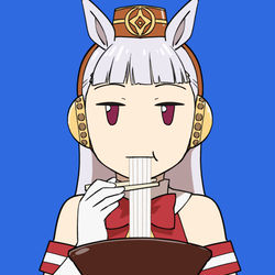 This is a pixiv picture whose title is うどんを食べるゴルシ.