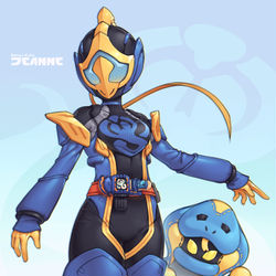 This is a pixiv picture whose title is 仮面ライダージャンヌ.