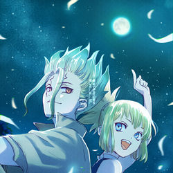 This is a pixiv picture whose title is 月へ！.