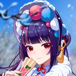 This is a pixiv picture whose title is 云堇/雲堇 原神 genshin impact.