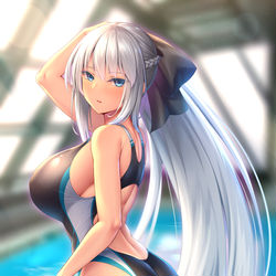 This is a pixiv picture whose title is モルガンとプールデート.