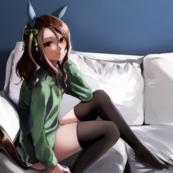 This is a pixiv picture whose title is ニーハイキング.