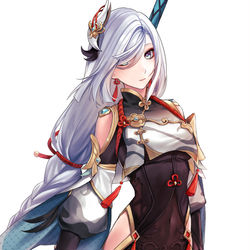 This is a pixiv picture whose title is 申鶴.
