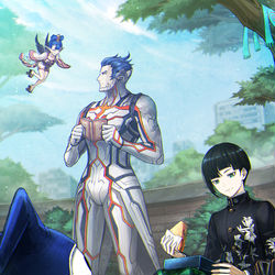 This is a pixiv picture whose title is 休憩.