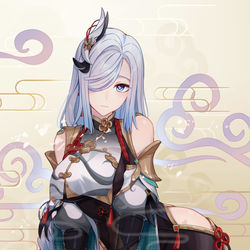 This is a pixiv picture whose title is 申鹤.