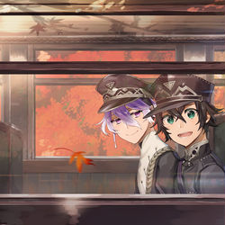 This is a pixiv picture whose title is 列車の旅.