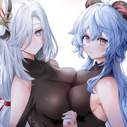 This is a pixiv picture whose title is 申鶴&甘雨.