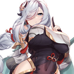 This is a pixiv picture whose title is 申鶴.