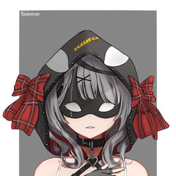 This is a pixiv picture whose title is 沙花叉クロヱ Headshot Fanart.