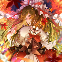 This is a pixiv picture whose title is 観楓.