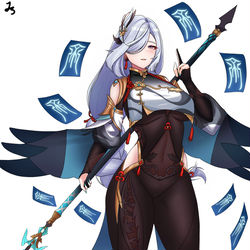 This is a pixiv picture whose title is 申鶴.