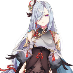 This is a pixiv picture whose title is 申鶴.