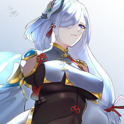 This is a pixiv picture whose title is 申鹤.