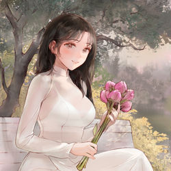 This is a pixiv picture whose title is Ao Dai.