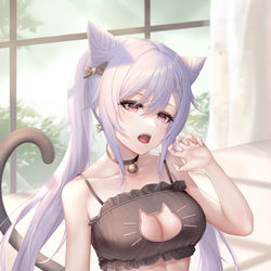 This is a pixiv picture whose title is Cat Keqing.