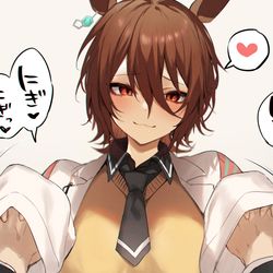 This is a pixiv picture whose title is タキオンの袖に食べられたい.