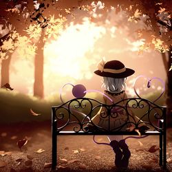 This is a pixiv picture whose title is 落葉.