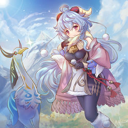 This is a pixiv picture whose title is 甘雨ちゃん、ちょっと早めの冬休み.