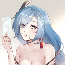 This is a pixiv picture whose title is 申鹤.