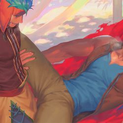 This is a pixiv picture whose title is ライ x アイク.