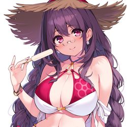 This is a pixiv picture whose title is 三つ編み水着お姉さん.