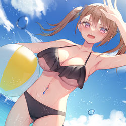 This is a pixiv picture whose title is ビーチギャル.