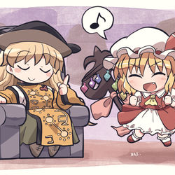 This is a pixiv picture whose title is 「やったー楽しそう！」.