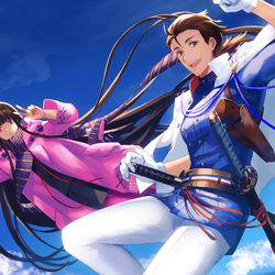This is a pixiv picture whose title is 坂本龍馬とお竜さん.