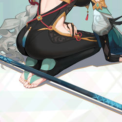 This is a pixiv picture whose title is 申鹤.