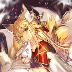 This is a pixiv picture whose title is 九尾の狐姫ヒメユリ.