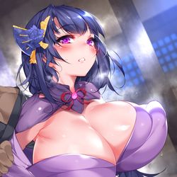 This is a pixiv picture whose title is 雷電将軍.