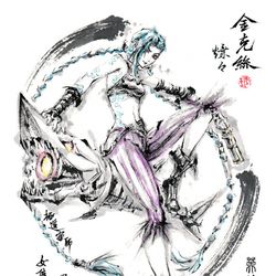 This is a pixiv picture whose title is 【極道畫師】金克絲.