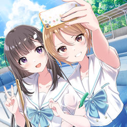 This is a pixiv picture whose title is アオハル・ピース！.